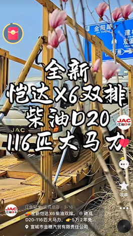 全新愷達(dá)X6柴油雙排，德威D20-116匹大馬力。